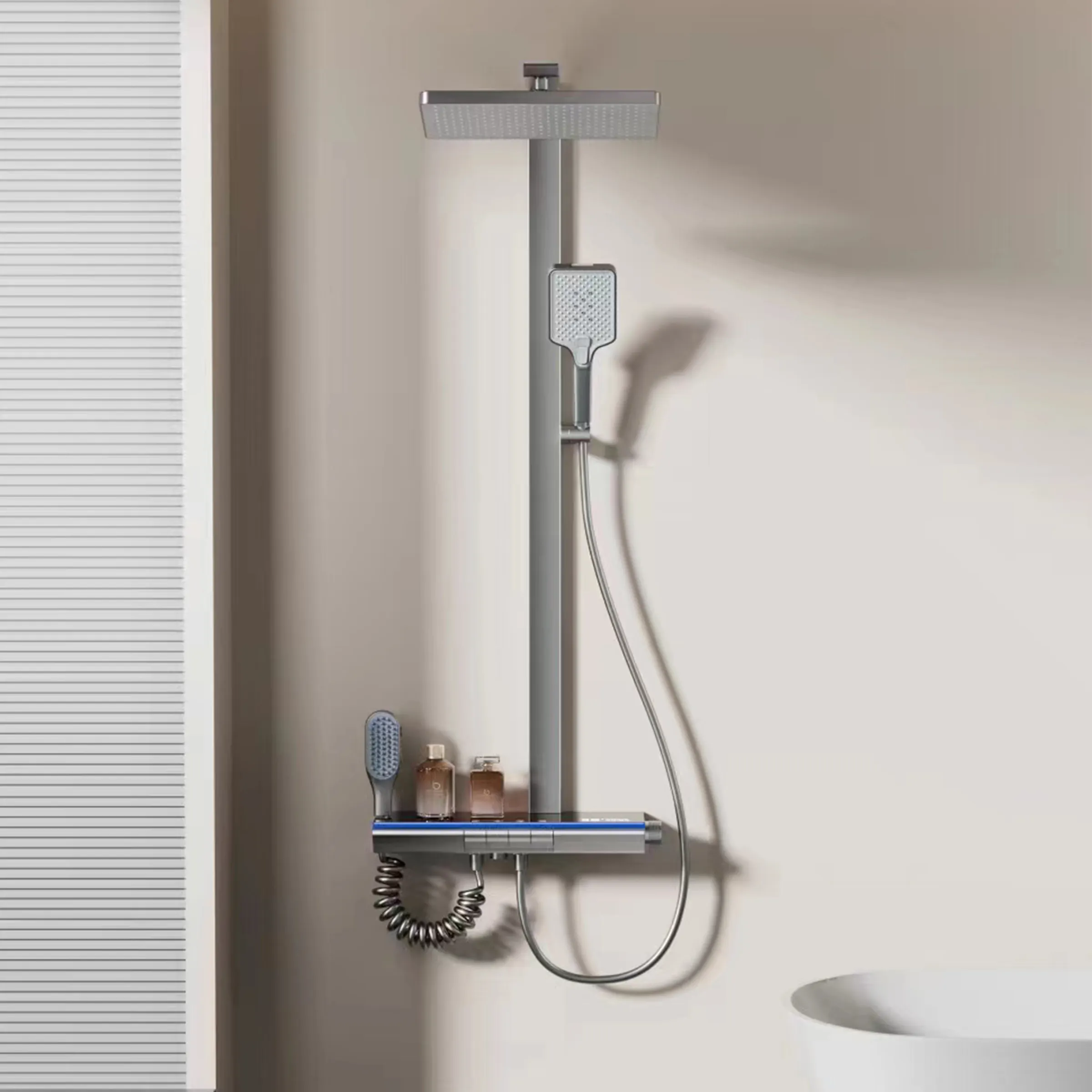 Badkameraccessoires Luxe Set Smart Shower Gun Grey Regendouche Systeem Set