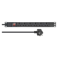 SYNSTRO PDU à courant élevé pour le Royaume-Uni, 8 prises, 16A, 240V, protection contre les surcharges, 1U, montage en rack 19 pouces, coque en alliage d'aluminium, garantie de 3 ans
