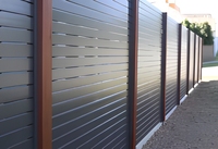Pagar Aluminium Louver Gaya Australia Berkualitas Tinggi, Warna Abu-Abu Tua, Dekoratif untuk Taman, Pengaman, dan Pembatas Privasi