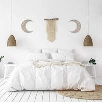 Décoration murale en bois de lune en forme de croissant de lune de 12 pouces, art mural, mandala blanc