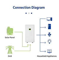 Système de stockage d'énergie domestique tout-en-un 8 kWh avec onduleur solaire LiFePO4 intégré 51,2 V et Wi-Fi