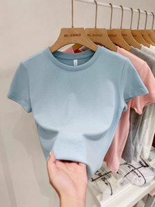 <span class=keywords><strong>T</strong></span>ùy Chỉnh Thiế<span class=keywords><strong>t</strong></span> Kế Logo Của Phụ Nữ 2025 Mùa Hè Cotton Ngắn Tay Áo <span class=keywords><strong>T</strong></span>-Shirt Màu Hồng Top Nửa Tay Áo Thiế<span class=keywords><strong>t</strong></span> Kế Crop Tops <span class=keywords><strong>T</strong></span>-Shirts - Product Image 4