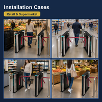 Barrière de sécurité à deux voies avec faisceau IR, résistante à l'usure, haute rigidité, précision, anti-corrosion, pour entrée de station de métro