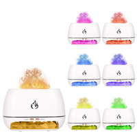 Diffuseur d'huiles essentielles de table, aromathérapie, lumière de flamme colorée, humidificateur ultrasonique, plastique, capacité 300 ml, blanc/noir, sel