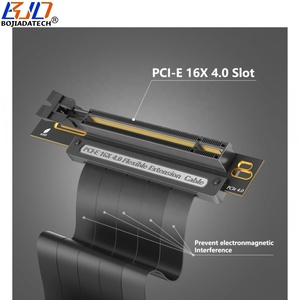 Double câble d'extension 90 degrés PCI-E 4.0 16X à X16 pour carte graphique GPU Riser 0.2M pour RTX3090ti <span class=keywords><strong>RTX4090ti</strong></span> RX6900XT RX6800XT - Product Image 2