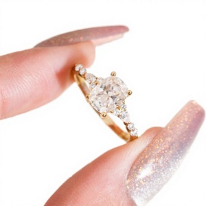 Bague de fiançailles et de mariage classique pour femme, en or massif 10K plaqué or, avec diamant taille marquise, style moderne Johari romantique, tendance - Product Image 3