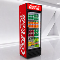 Réfrigérateur vertical commercial à porte vitrée, refroidissement direct, 400L, économie d'énergie, OEM