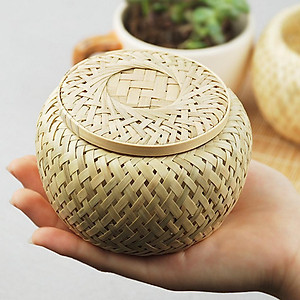 Boîte à thé ronde en bambou, panier de rangement fabriqué au Vietnam, haute qualité et meilleur prix pour l'exportation - Product Image 2