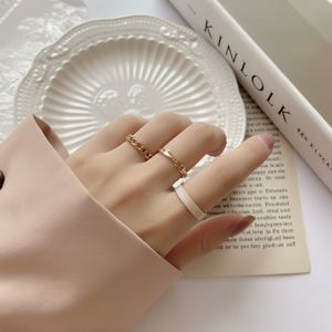 Vendita calda Tending Moda Coppia Anelli graziosi minimalisti Boho intarsio con 18K rosa placcatura in oro da uomo gioielli in argento all'ingrosso - Product Image 1