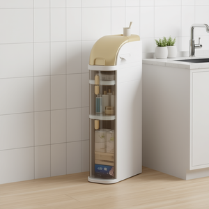 Slim Freestanding Bathroom <b>Kitchen</b> <b>Storage</b> Cabinet 3 Tier Lightweight Organizer Minimalist Design Floor Cabinet With Drawers - Product Image 2