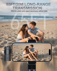 Micrófono Lavalier Inalámbrico Dinámico 3 en 1 de Alta Calidad, Omnidireccional, 110dB SPL, Ligero, Conector Lightning USB-C para Teléfono Inteligente - Product Image 5