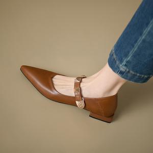 Nuovissime <span class=keywords><strong>scarpe</strong></span> con <span class=keywords><strong>tacco</strong></span> <span class=keywords><strong>basso</strong></span> da donna alla moda con punta a punta e punta antiscivolo <span class=keywords><strong>scarpe</strong></span> Casual con <span class=keywords><strong>tacco</strong></span> alto da donna - Product Image 3