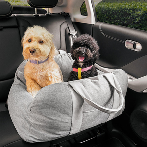 Portable petit siège de voiture pour animaux de compagnie siège d'appoint pour animaux de compagnie lit pour chien voyage sécurité transporteur de voiture avec poche latérale de rangement amovible lavable - Product Image 4
