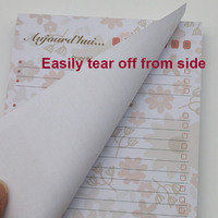 Bloc-notes A5 personnalisable avec motif de fleurs Couverture en papier facile à déchirer Impression de logo personnalisé Carnets personnalisables