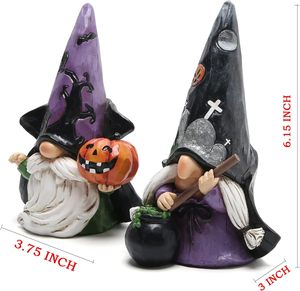 Decoraciones de Gnomos de Resina para Halloween, Hechas a Mano, Exquisitas y Artísticas, Estatuas de Brujas de Resina para Halloween, Color Personalizado - Product Image 4