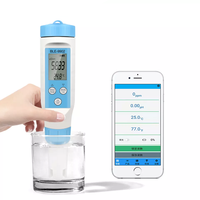 Testeur de qualité de l'eau YINMIK BLE-9902, type stylo, étanche, compatible, 3 en 1, température, EC, pH-mètre avec application mobile