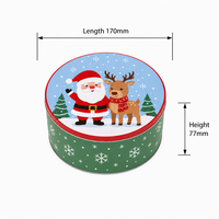 Boîte cadeau en métal personnalisée pour les fêtes, contenants ronds et carrés avec couvercle imprimé pour l'emballage de biscuits, bonbons, gâteaux, impression de logo OEM