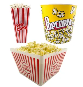 1000 Ml Herbruikbare Melamine Popcorn Plastic Emmer Op Maat Bedrukt Popcorn Emmer Popcorn Container Doos