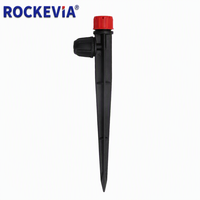 Penyiram Tanaman 13cm dengan Mur Pengunci Tunggal 4 Lubang, Tipe Bubbler Ground Stake, untuk Kebun Persemaian, Rumput, Hemat Air, Sistem Tetes Mikro Spray