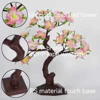 LED-Blumenbaum-Tischlampe, berührungsaktiviert, PS-simulierte, flexible, verstellbare Äste, abnehmbarer Sockel, Schlafzimmer, Valentinstag, Hochzeit