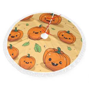 Custom image Luxury Vintage <b>Christmas</b> <b>Tree</b> Skirt with Tassel Edges Fashionable Handicraft Decoration Supply <b>for</b> Kitchen Factory Wholesale - Product Image 2