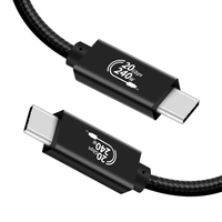USB3.2 Gen 2 Velocidad rápida 5A 240W USBC 20Gbps Tipo C PD Cable con chaqueta de nylon y blindaje trenzado para cámara y computadora