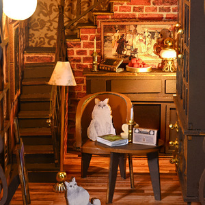 Puzzle 3D Art Déco Cartoon DIY, Ornement de Bureau, Modèle de Jouet Créatif, Support de <span class=keywords><strong>Livre</strong></span>, Assemblage Manuel, Cadeau d'Anniversaire 30x20x8cm - Product Image 4