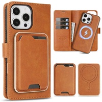 Étui en similicuir compatible pour iPhone 16 Pro Max 15 Pro de 17 pouces avec recharge sans fil, support trois-en-un pour cartes et motif animalier