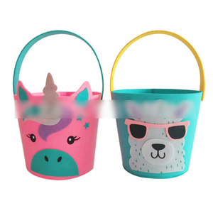 WHY26 Cute Easter Bucket Felt Egg Handbag Easter Basket Kids Easter Gift Storage Basket For Festival Decoration