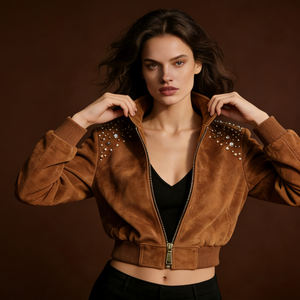 Offre Spéciale sur la Veste Bomber Premium Solide et Respirante Temu 2026 pour les Sorties Urbaines Modernes et les Événements Nocturnes Chics - Product Image 1