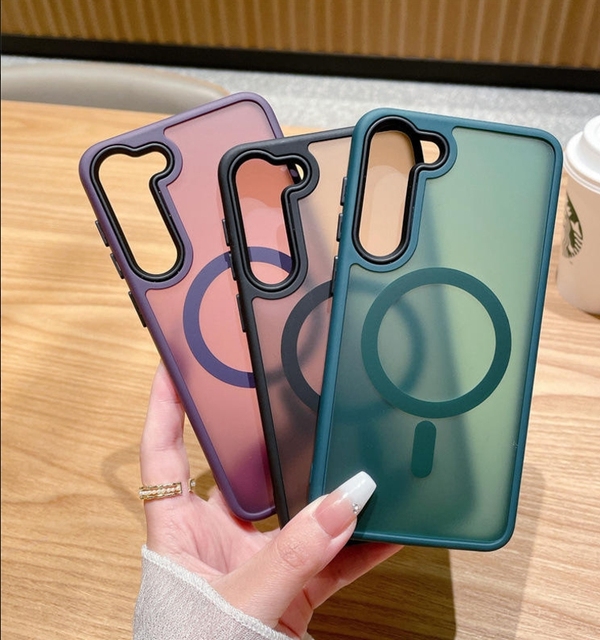 Translucent Frosted Matte Case Tpu Pc Shockproof Magnetic Mobile Phone Case for  Galaxy S25 24 Ultra