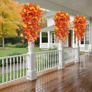 Fleur artificielle de gloire du matin en soie plastique, plante grimpante pour décoration murale extérieure de jardin, fleur trompette - Product Image 4