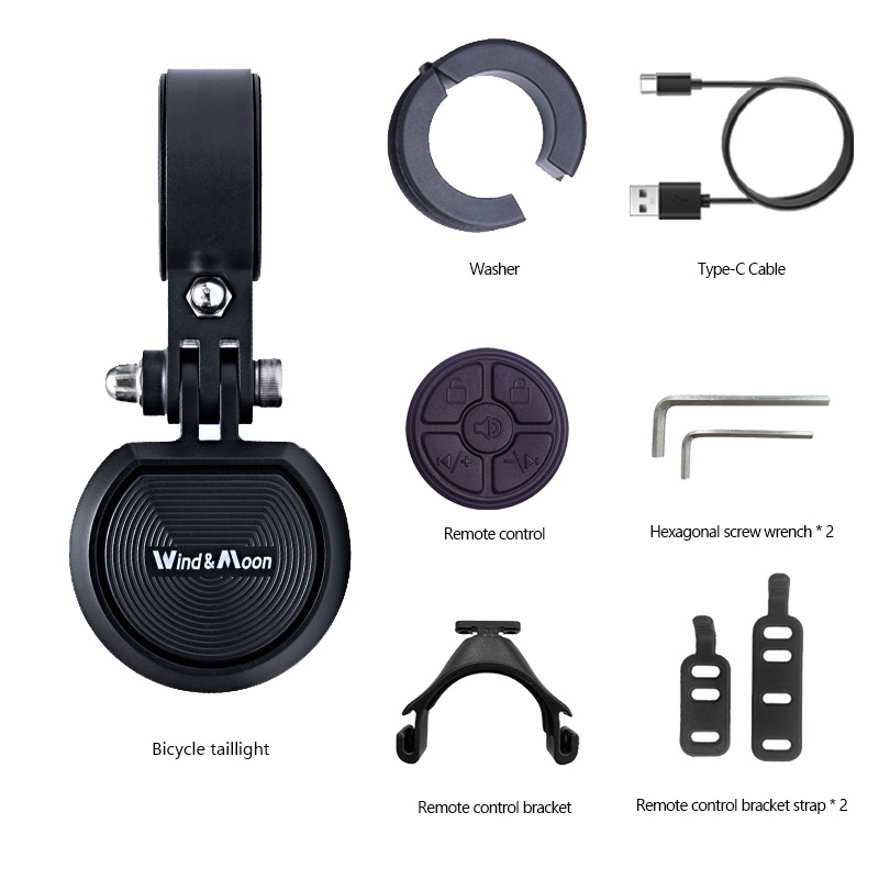 Allarme clacson per bicicletta elettrica con telecomando wireless nero