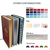 Service d'impression de Bibles d'étude – Livre relié en cuir PU de haute qualité, design unique, bordure dorée, textes religieux de la Sainte Bible