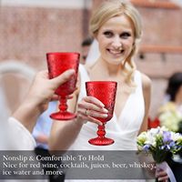 Gobelets en verre à vin de couleur gaufrée à motif vintage de 9 oz avec tige en diamant pour banquet de fête de mariage
