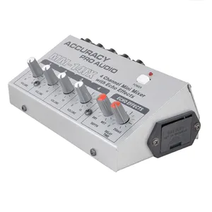 RQSONIC MM-14FX, profesional Digital 4 saluran Mini Audio Mixer konsol logam Pro tipe Audio