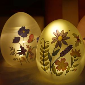 Spring 2024 New Easter Decorative 9*11.5cm Glass Ball with LED <b>Light</b> Table Decoration DIY Glass Ball - Product Image 6