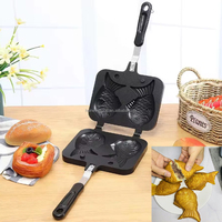 Poêle à Taiyaki 2, 3 ou 4 poissons, antiadhésive, pour gaufres, mini-œufs et crêpes, ensemble de cuisson