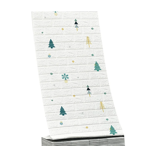 Nhà sản xuất giấy dán tường trang trí nhà cửa, chất liệu xốp mềm, gạch tường 3D, cuộn giấy dán tường - Product Image 3