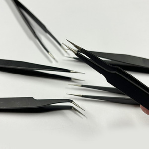 Pincettes antistatiques Lijian en acier inoxydable à pointe incurvée pour l'électronique, les cils, le nail art et le nettoyage des nids d'oiseaux - Product Image 2