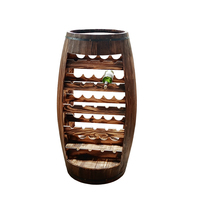 Casier à vin en tonneau de chêne antique élégant Rangement et vitrine en bois élégants pour cave à vin et décor de fête
