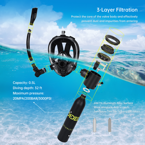 CE & DOT tangki udara selam 0,5l, termasuk masker Snorkeling & Snorkel untuk 5-10 menit - Product Image 4
