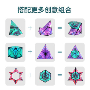 Cubo geométrico magnético 3D estereoscópico, juguete multifuncional para aliviar el estrés para niños y adolescentes de 7 a 14 años - Product Image 4