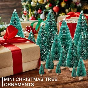 30 Pezzi Mini Alberi di Natale - Alberelli Artificiali a Scovolino con Base in Legno per Decorazioni Fai da Te e da Tavolo - Product Image 3