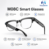 Gafas con Cámara Controladas por Voz M08C con Fotografía de 8MP, Reconocimiento Visual y Compartición de Archivos Móviles para Oficina y Viajes