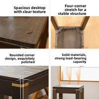 Tabouret de salle à manger carré empilable en bois massif, design moderne et simple, ottoman confortable pour la maison, démontable et assemblable