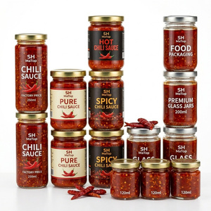 <span class=keywords><strong>Prix</strong></span> d'usine – Pots en verre vides de 200 ml pour sauce chili avec couvercles métalliques – Emballage alimentaire - Product Image 4