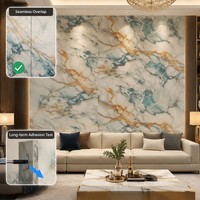 Panneau mural en marbre UV Onyx Agate B1 ignifuge, haute brillance, imperméable, résistant aux rayures pour l'intérieur des hôtels et salons