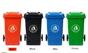 Bac en plastique écologique mobile Boriet TH-GPX-120d HDPE pour extérieur, 120L/240L/360L/660L/1100 litres - Product Image 2