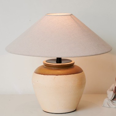 Custom Electric Rustic Retro Design Vintage Ceramic Iron Desk Lamp for Hotel Bedside Home Decor
